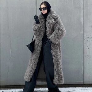 Viral Zara Gray Faux Fur Coat * INFLUENCER FAVOURITE *